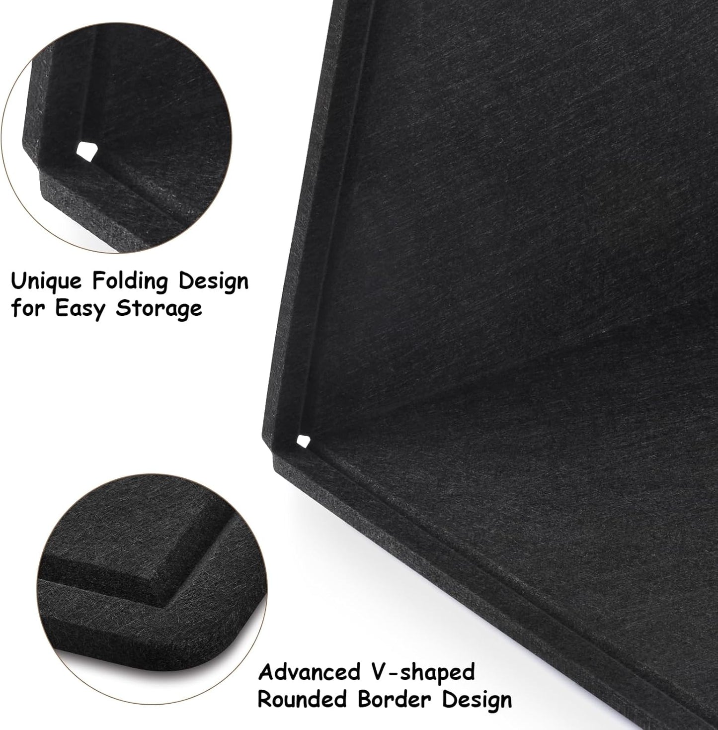 Large Bulletin Board, Foldable 60x36 Inches Cork Board Alternative, Large Felt Board Decorative Pin Board for Wall, Foldable Photo Board Self-Adhesive Vision Board with 36 Pushpins Black