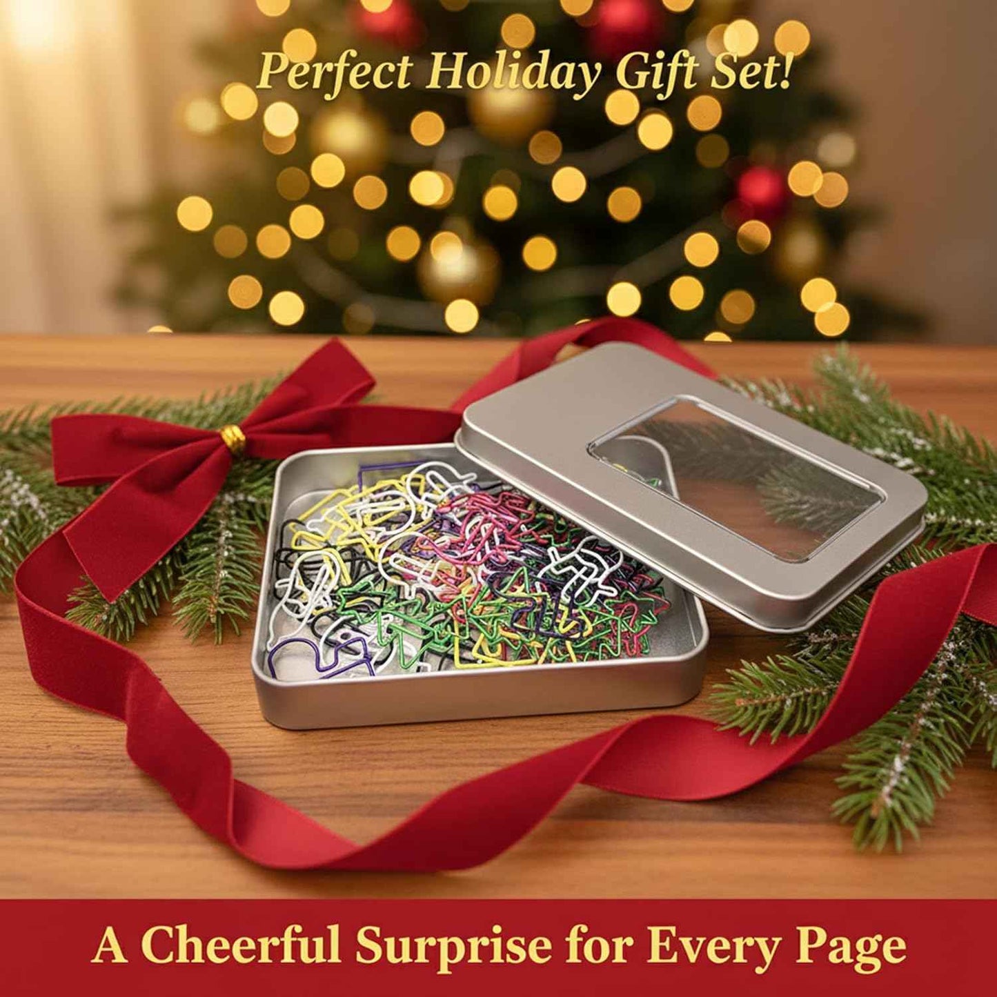 60pcs Cute Christmas Paper Clips, Fun Paperclips, Christmas Office Supplies, Office School Christmas Gifts