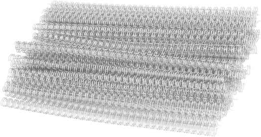 100 Pack Double Loop Wire Binding Spines, YolieraArt 1/4 Inch Spiral Binding Coils for Letter Size,Metal Bindings for Notebook Binder Machine (20 Sheet Capacity, 100P, 3:1 Pitch Twin Combs, Silver)