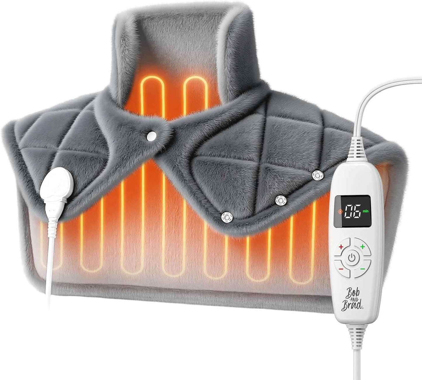 BOB AND BRAD Weighted Heating Pad for Neck Shoulders and Back Pain Relief, FSA Eligible/HSA Eligible, 2.2lb Electric Heating Pad, ETL Certified, Birthday Christmas Gifts for Women Men Mom Dad, 20"x22"