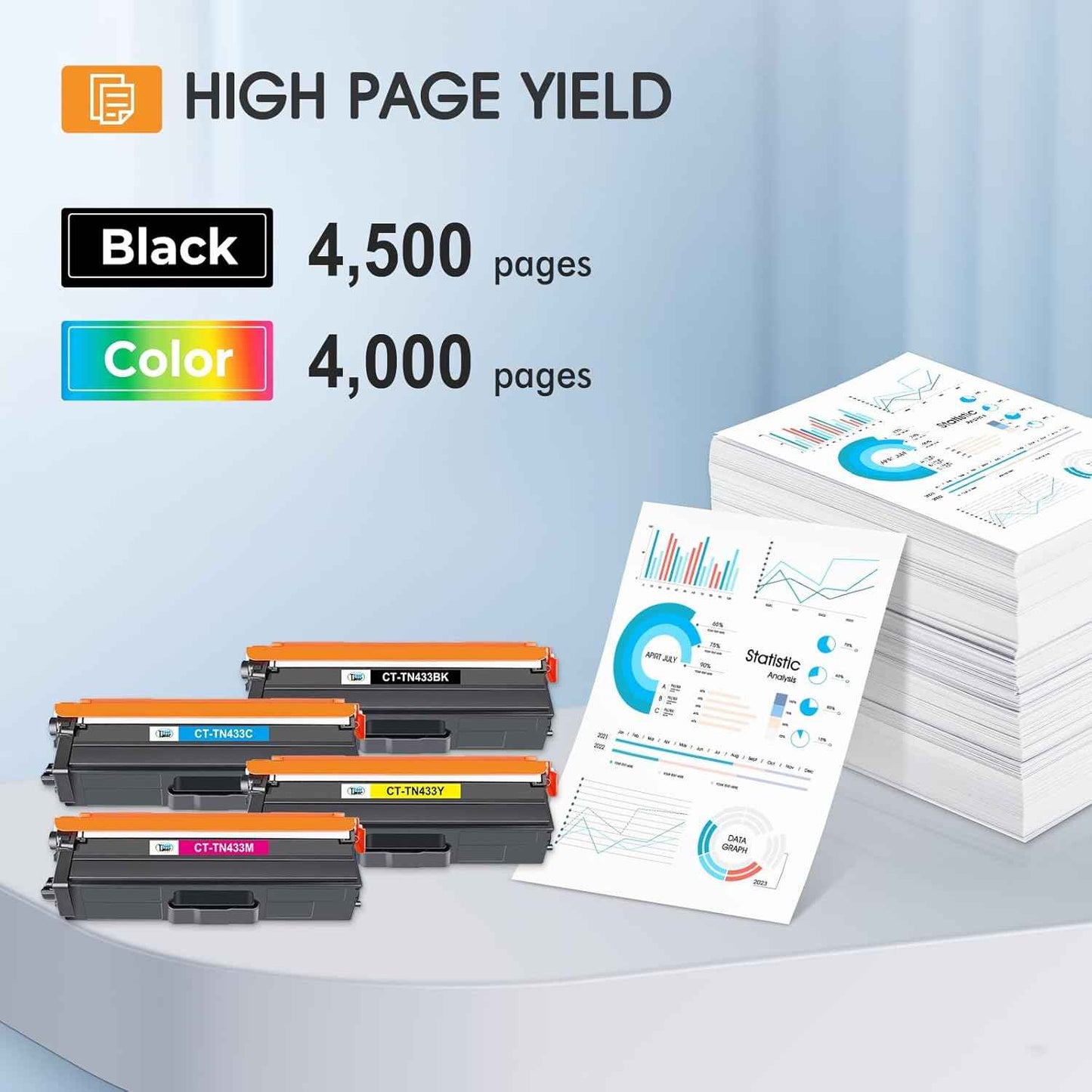TN433 Toner Cartridge Set TN-433 TN431 MFC-l8900Cdw HL-L8360Cdw Replacement for Brother TN433 TN 433 TN-431 for Brother MFC l8900Cdw HL-L8260Cdw MFC-L8610Cdw HL-L8360Cdwt Printer Ink