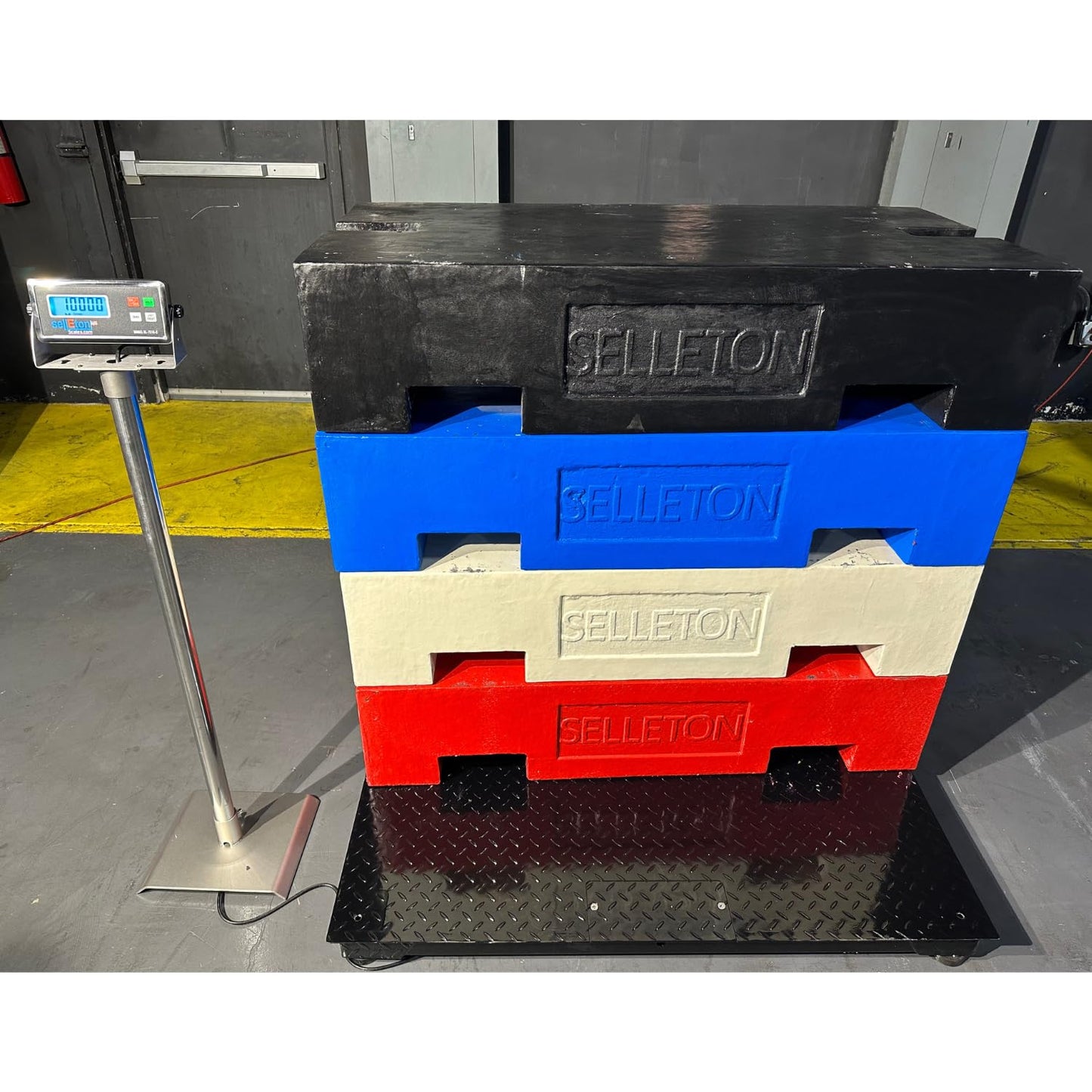 SellEton SL-700-3x3 36" x 36" Industrial Floor Scale, Accurate Pallet Scales with Metal Indicator for Warehouse Shipping | 10,000 lbs x 1 lb