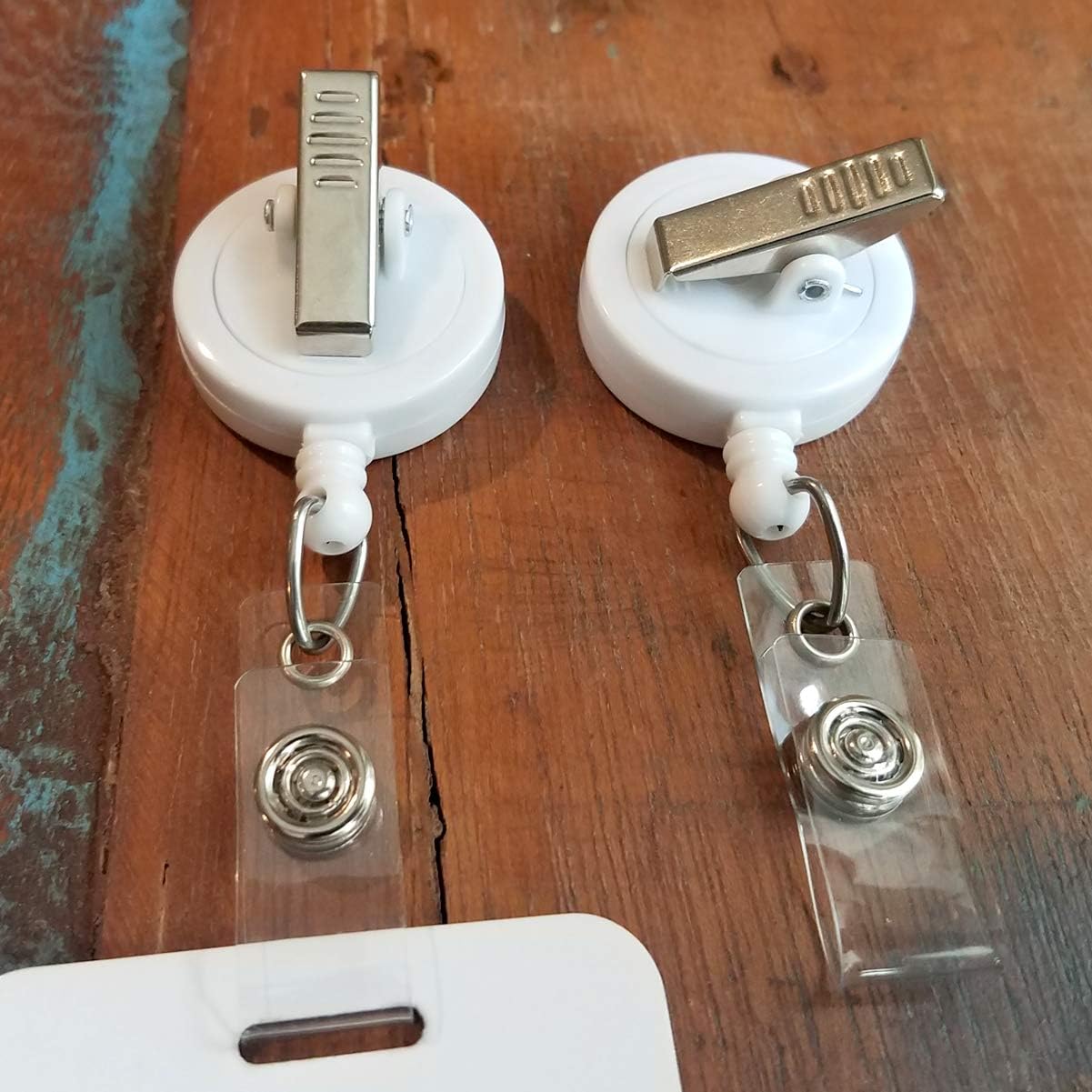 Bulk 25 Pack - Premium Retractable Badge Reels with Alligator Swivel Clip on Back by Specialist ID (White)