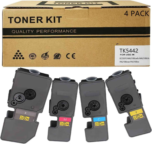 Compatible for Kyocera TK5442 TK-5442 Toner Cartridge 4 Pack for Kyocera ECOSYS MA2100cwfx PA2100cwx Toner