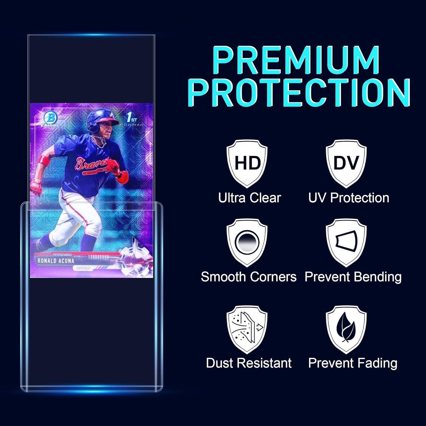 JohnBee Card Sleeves - 3"x4" Hard Plastic Top Loaders for Cards - Trading Card Sleeve & Baseball Card Holder - Premium Topload Ablum Photocard Holder for Sports, Game & Kpop Cards (1000Soft+1000Hard)