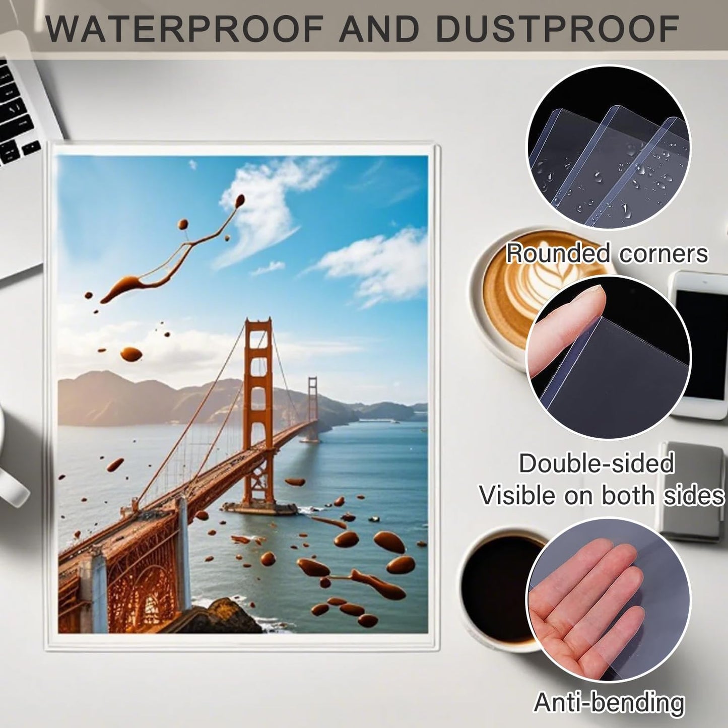 25PCS 5" x 7" Clear Rigid Card Sleeves – Waterproof Hard Plastic Protectors for Postcards, Prints, Photos, Trading & Sports Cards – Top Load Jumbo Sheet Holders