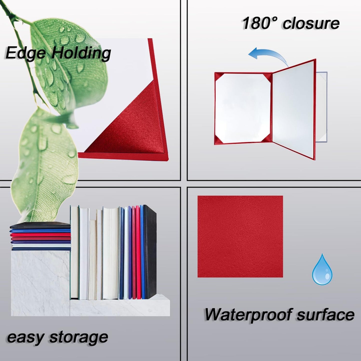 Certificate Holders 8.5"x11" Graduation Diploma Cover Document Leather Folders,Red-2 Pack