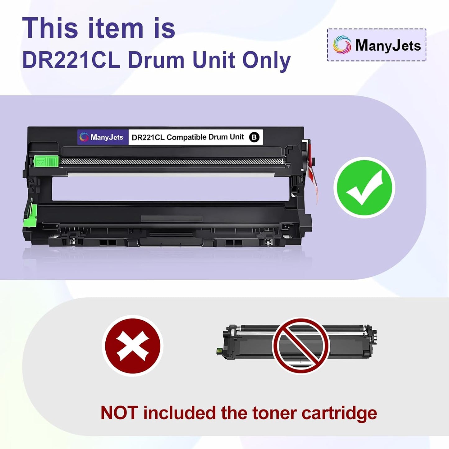DR221CL Drum Unit Replacement for Brother DR221CL DR-221CL 4-Pack DR-221CL Drum Unit for MFC-9130CW 9330CW HL-3170CDW 3180CDW 3140CW MFC-9340CDW DCP-9020CDN MFC-9330CDW Printer (BK/C/M/Y)