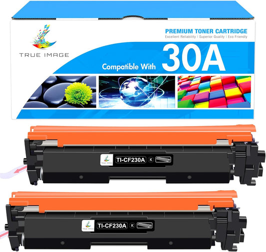 CF230A 30A Black Toner Cartridge Compatible Replacement for HP 30A CF230A 30X CF230X M227fdw for HP LaserJet Pro MFP M203dw M227fdn M203dn M227sdn M203d M227 M203 Series Printer (Black, 2-Pack)