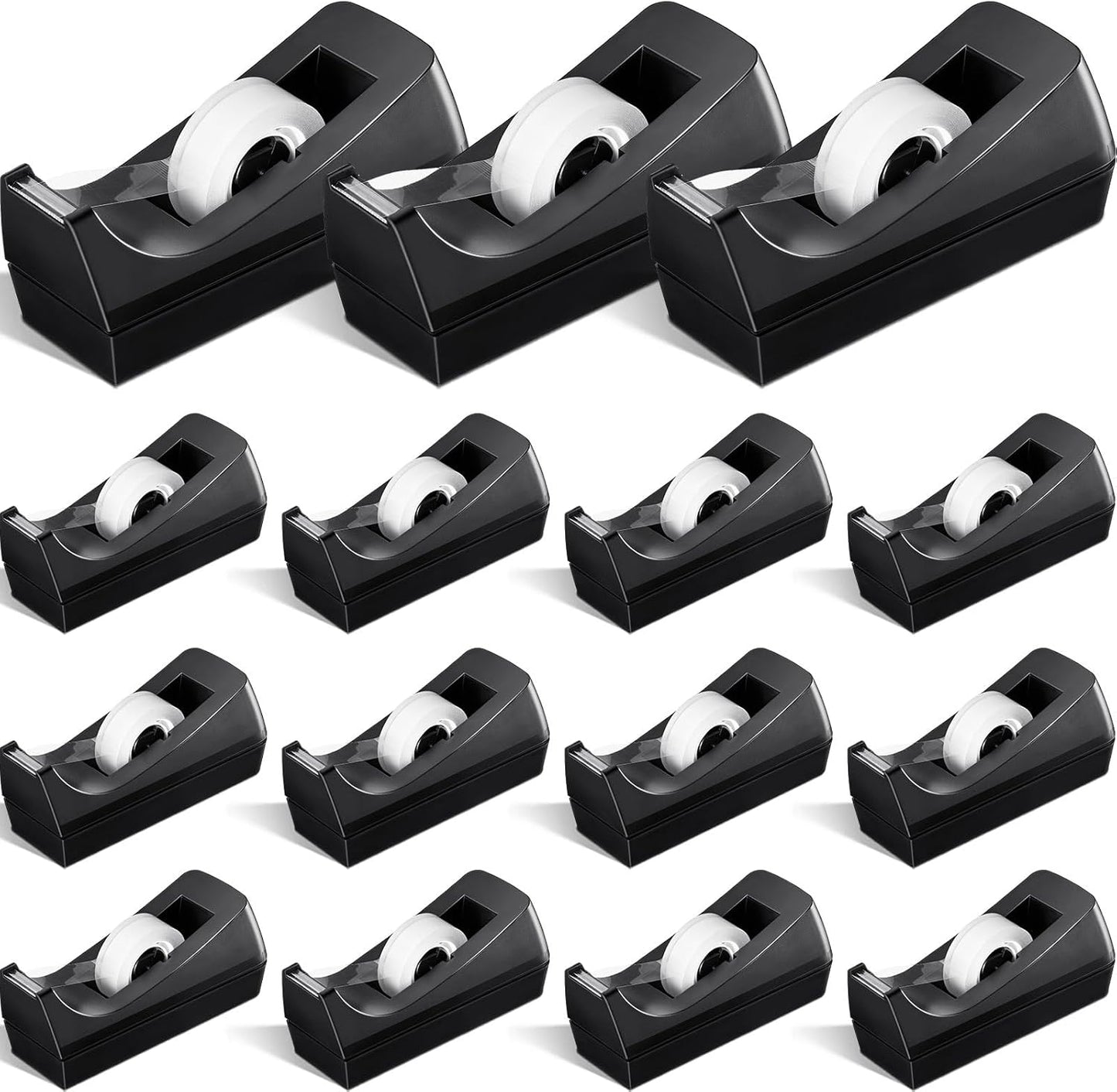 Colarr 15 Pack Desktop Tape Dispenser Non Skid Base Tape Dispensers Desk Tape Dispenser Tape Roll Dispenser for Office Home, Tape Not Included - Lumora Desk