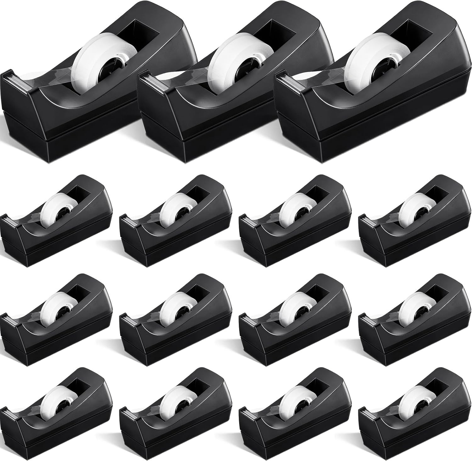 Colarr 15 Pack Desktop Tape Dispenser Non Skid Base Tape Dispensers Desk Tape Dispenser Tape Roll Dispenser for Office Home, Tape Not Included - Lumora Desk
