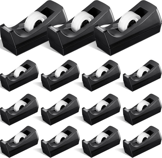 Colarr 15 Pack Desktop Tape Dispenser Non Skid Base Tape Dispensers Desk Tape Dispenser Tape Roll Dispenser for Office Home, Tape Not Included - Lumora Desk