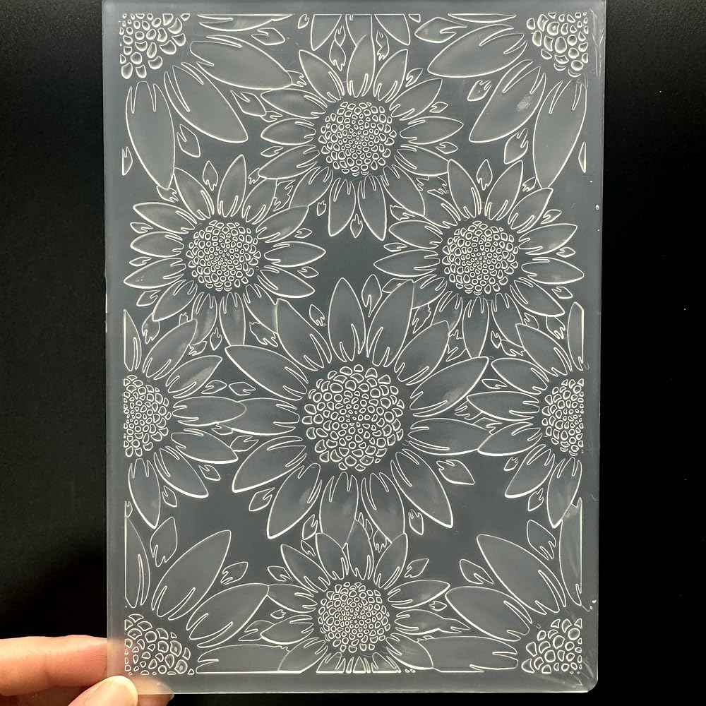 3D Plastic Embossing Folder Template Stereoscopic Sunflower Texture 5x7 Inch for Card Making DIY Scrapbooking Paper Crafting Handmade Crafts Scrapbooking Arts Supplies Scrapbook Decor