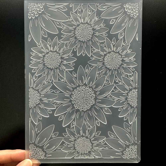 3D Plastic Embossing Folder Template Stereoscopic Sunflower Texture 5x7 Inch for Card Making DIY Scrapbooking Paper Crafting Handmade Crafts Scrapbooking Arts Supplies Scrapbook Decor
