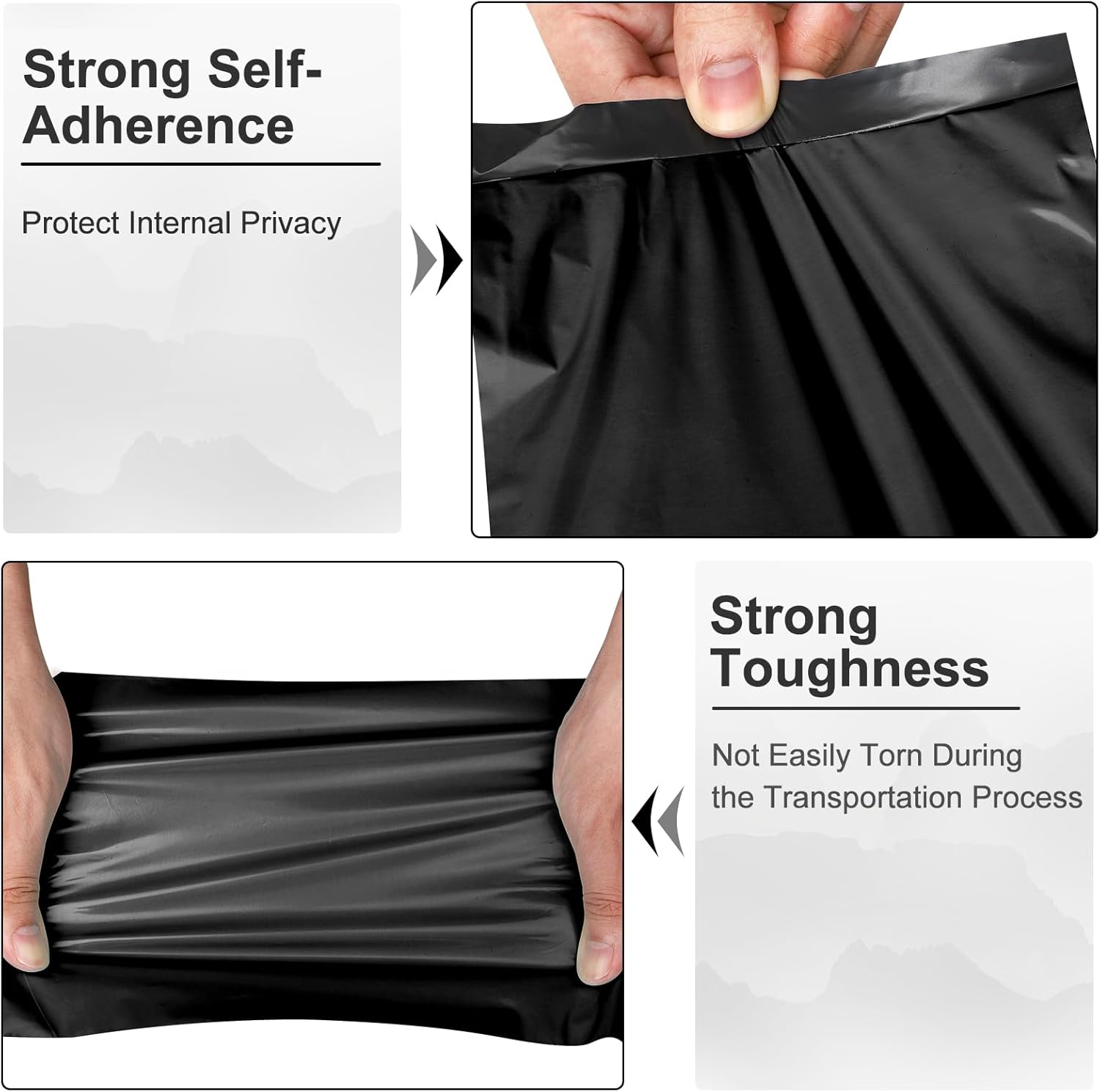 120-Piece Black Poly Mailers - 6x9 Inch Shipping Envelopes with Self-Adhesive Seal, Waterproof, and Tear-Proof Postal Bags - Lumora Desk