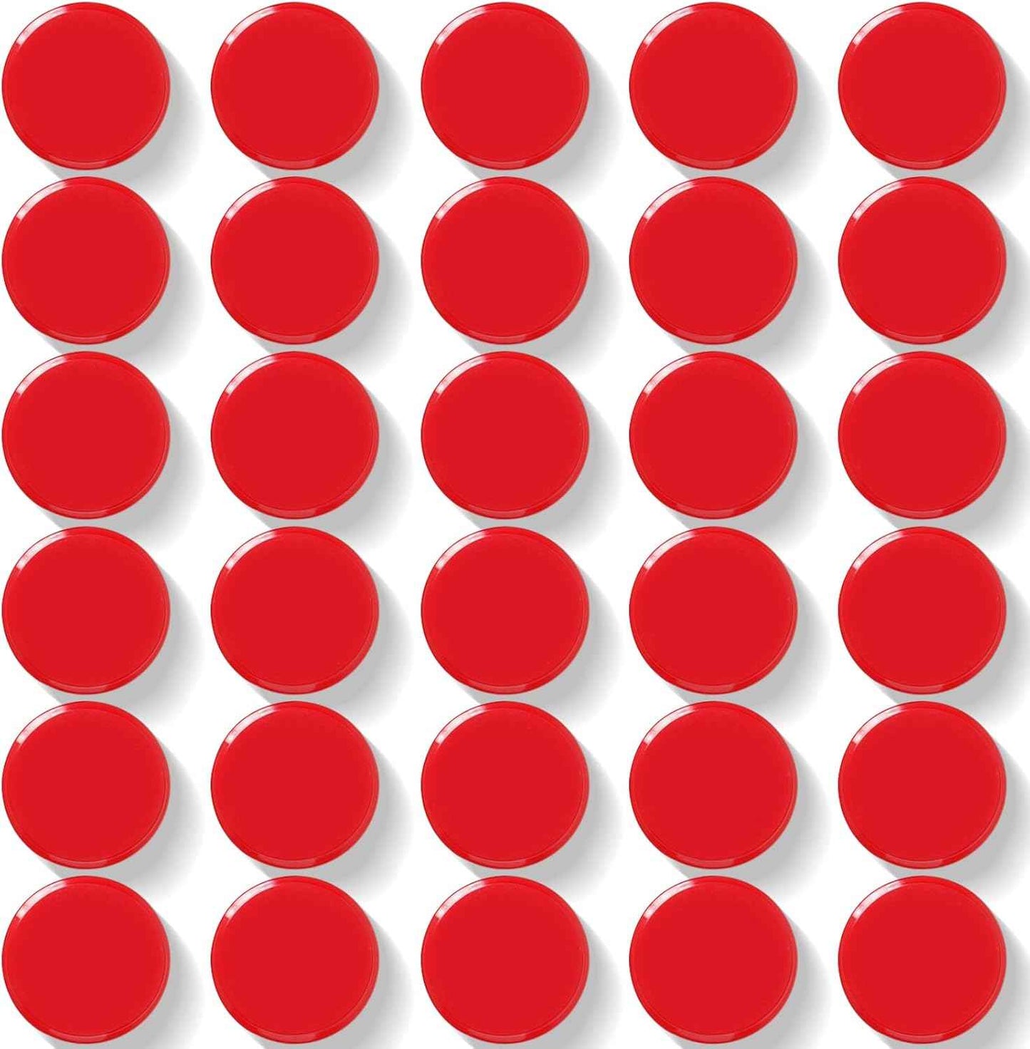 Strong Fridge Magnets 30-Pack, Small Round Refrigerator Magnets, Heavy Duty Mini Magnets for Whiteboard Fridge Locker Crafts Office Kitchen Classroom & School - Decorative Cute Magnet in Red