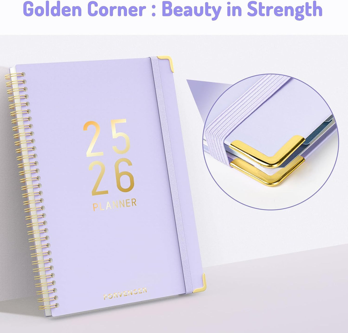 Jul 2025 - Dec 2026 Planner, Forvencer Academic Planner 2025-2026, 18 Month Daily Planner, 6" x 8", Weekly & Monthly Agenda Book, Hardcover Calendar Book, School Supplies for Student Teacher, Pink