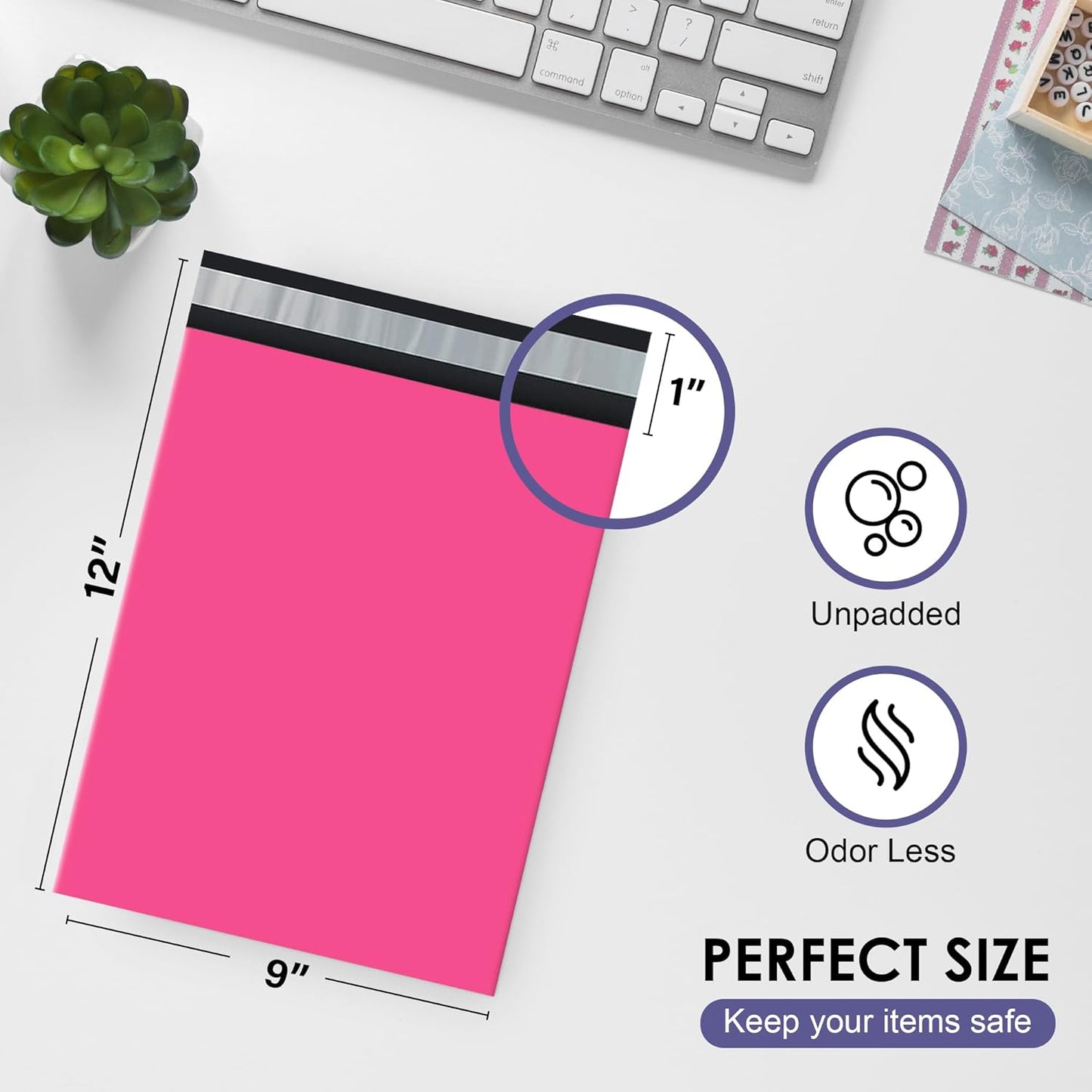 Hot Pink Poly Mailers 9x12 Inch | Strong Adhesive Self-Seal mailer Bags | Tamper, Tear, Water Resistant Shipping Envelopes | Thick Strong Material Polymailer Bags Clothing Bag | 1000 Pack Bulk - Lumora Desk