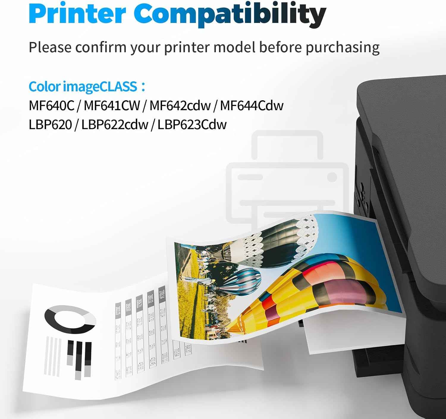 Compatible 054H Toner Cartridge Black Replacement for Canon 054 054H Toner Cartridge Compatible with Color ImageClass MF644Cdw LBP622Cdw MF642Cdw MF641Cdw MF641Cw Printer, 2-Black
