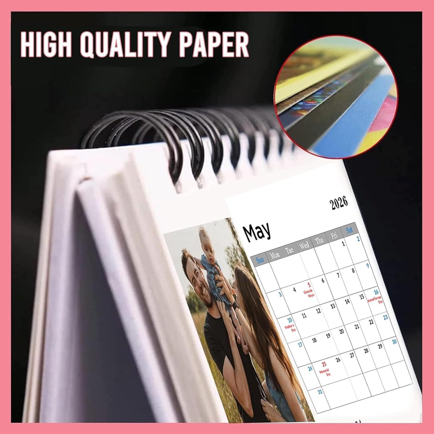 Custom Calendar 2026 for Home & Office - Print Your 13 Memories,Make Your Own Personalized Calendar Customized Christmas Gift &use your photo (Desk Calendar, 5 Packs)