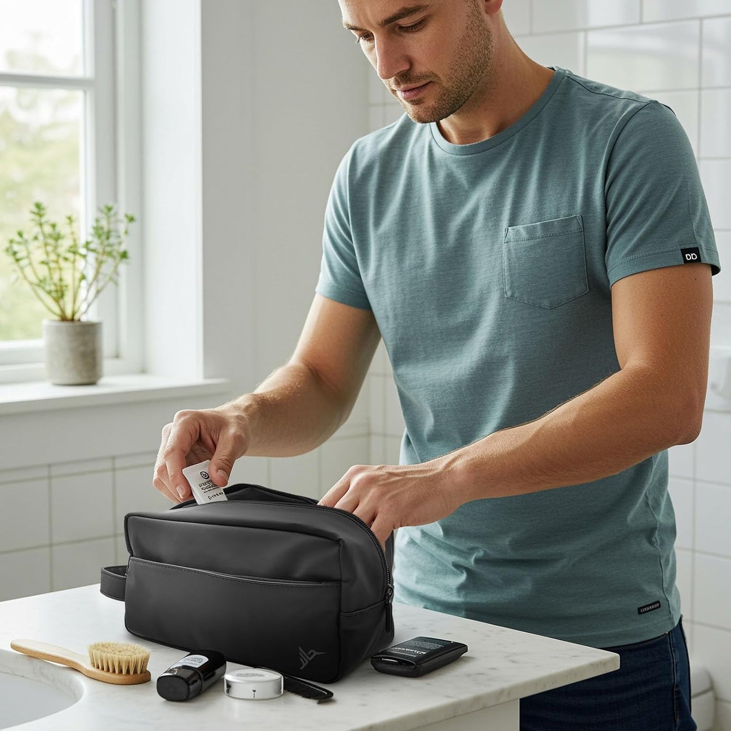 HUMMINGBIRD JetPack Toiletry Bag for Men, Premium Mens Travel Bag, Toiletry Organizer Dopp Kit, Water Resistant Shaving Bag for Toiletries and Accessories, Bathroom Organizer for Travel Essentials