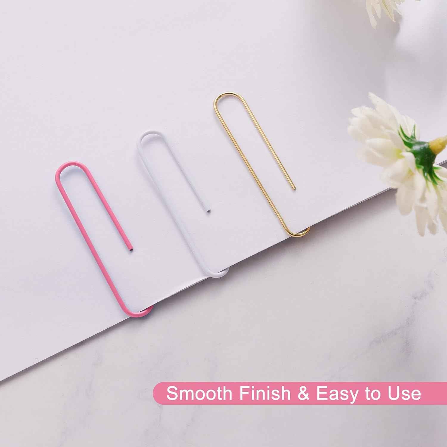 NEEWAY 200pcs Large Pink Paper Clips, 2 Inch Jumbo Paper Clip, Ceative Colored Paperclips for Paperwork Office School and Personal Use