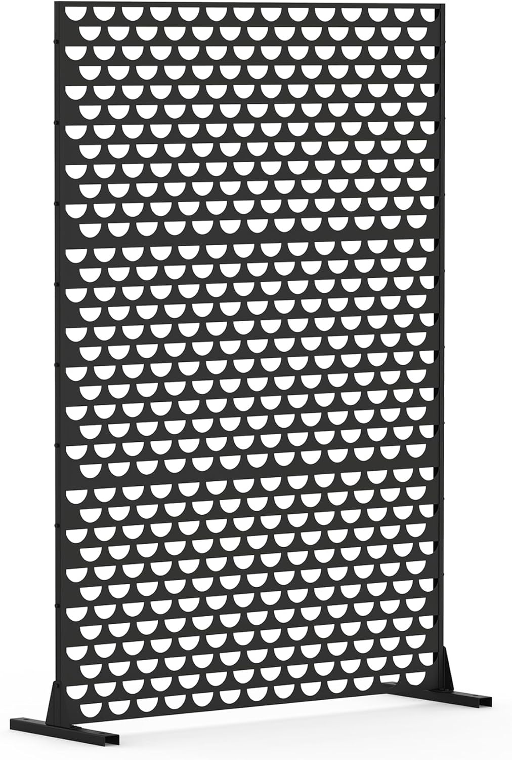 NicBex Room Divider 1 Panel Room Dividers with Semicircle Pattern Design Partition Room Dividers and Metal Privacy Screens Wall Divider for Outdoor, Room Separation,48.31"W x 15.75"D x 70.75"H, Black - Lumora Desk