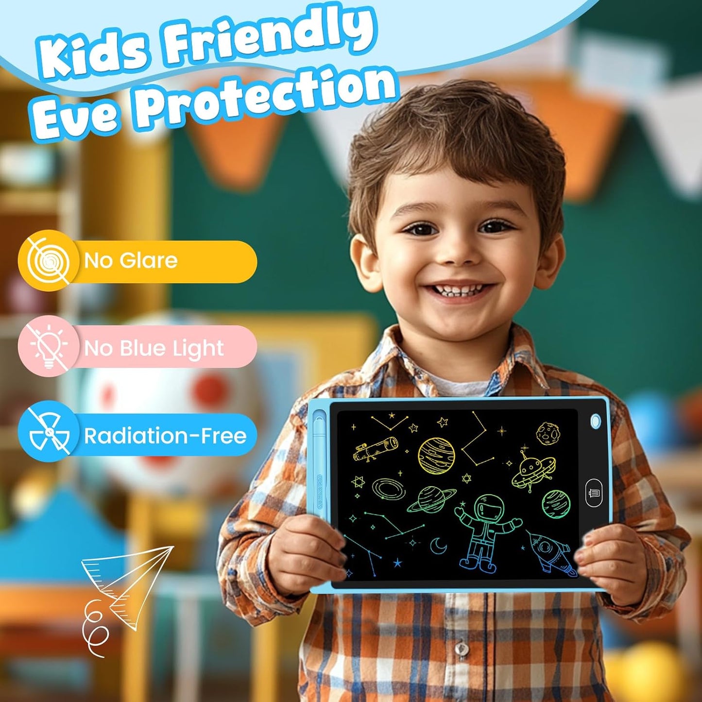 3 Pack LCD Writing Tablet for Kids - Erasable and Reusable Toddler Doodle Board in 8.5 inch, Ideal Drawing Pad for Learning Toy for Ages 3-8, Gift for Girls Boys (3 Pack (Pink,Blue, Green))
