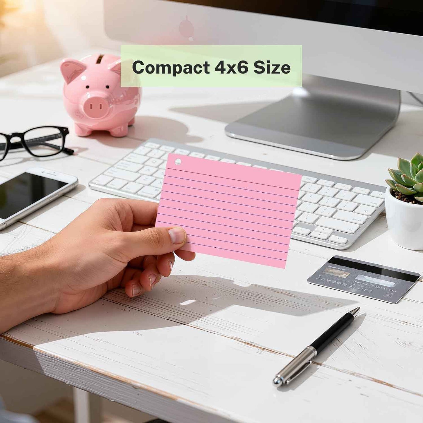 160 Pcs Index Cards with Ring 4 x 6 Inch Colored Heavyweight Ruled Flash Cards, Flashcards with Ring for School & Office Supplies and Home Organization, Durable Study To Do List Lined Note Cards