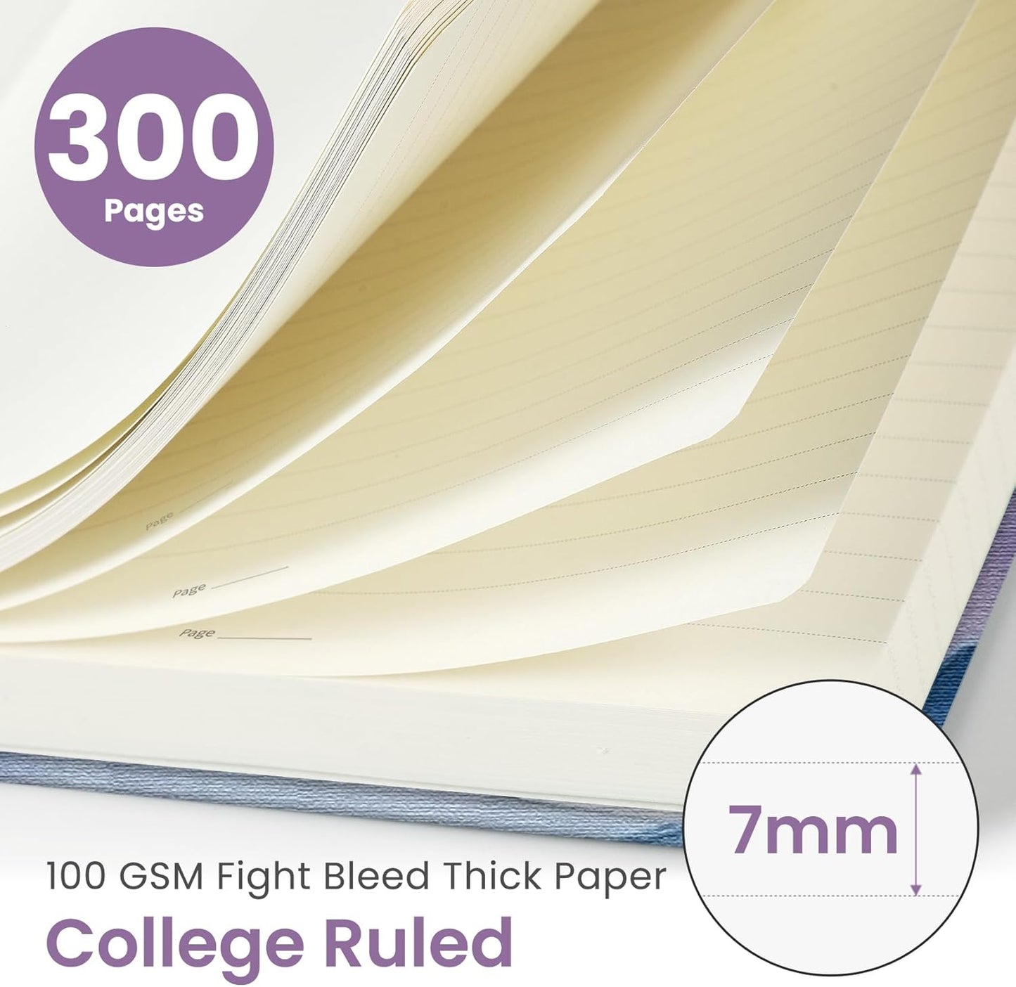 Lined Spiral Notebook Journal for Work, 300 Pages Thick B5 (7.1"x10") College Ruled Journal for Women & Writing, Hardcover Notebook for Note Taking, Perfect for Office Home School, Distant Peak