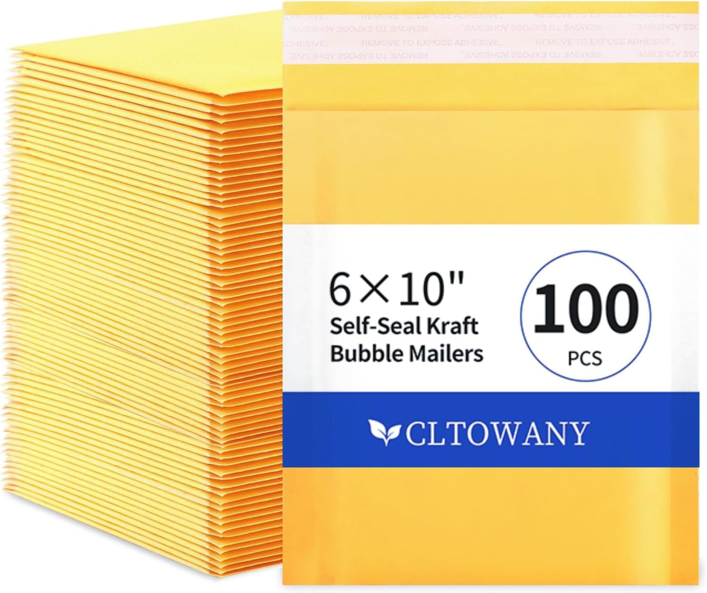 Kraft Bubble Mailers 6×10'' Inch 100 Pack Yellow Padded Envelopes Self-Sealing Mail Shipping Bags for Mailing Cards Jewelry Makeup and Small Business Packaging - Lumora Desk