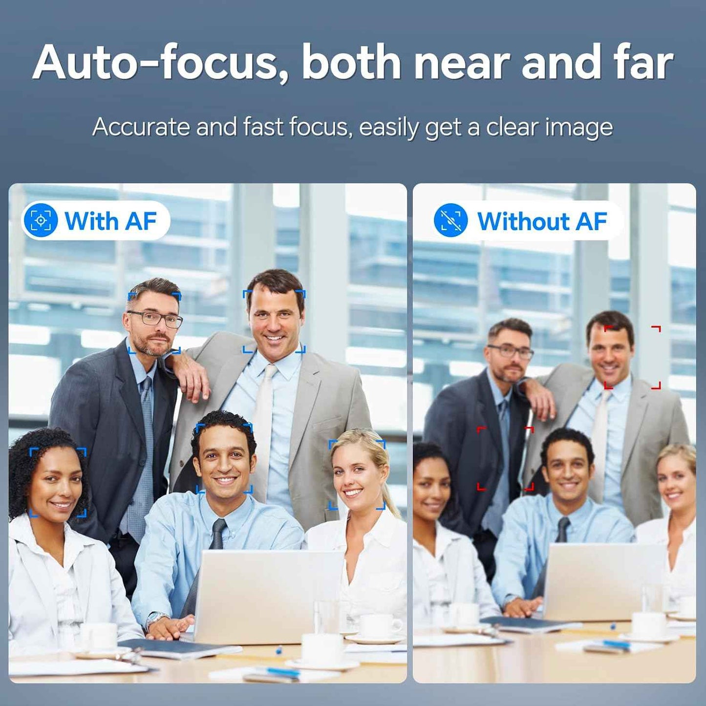 2.5K Webcam for PC, Auto Focus, Privacy Cover, Tripod Stand, Professional Webcam with Microphone for Conferencing and Streaming