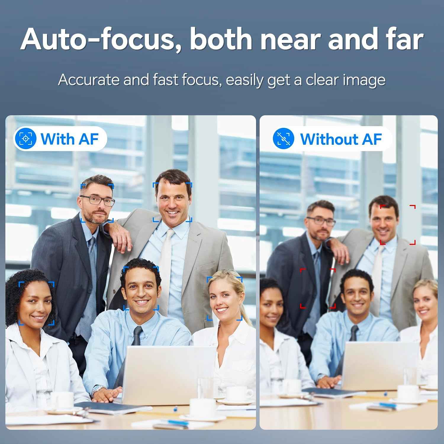 2.5K Webcam for PC, Auto Focus, Privacy Cover, Tripod Stand, Professional Webcam with Microphone for Conferencing and Streaming
