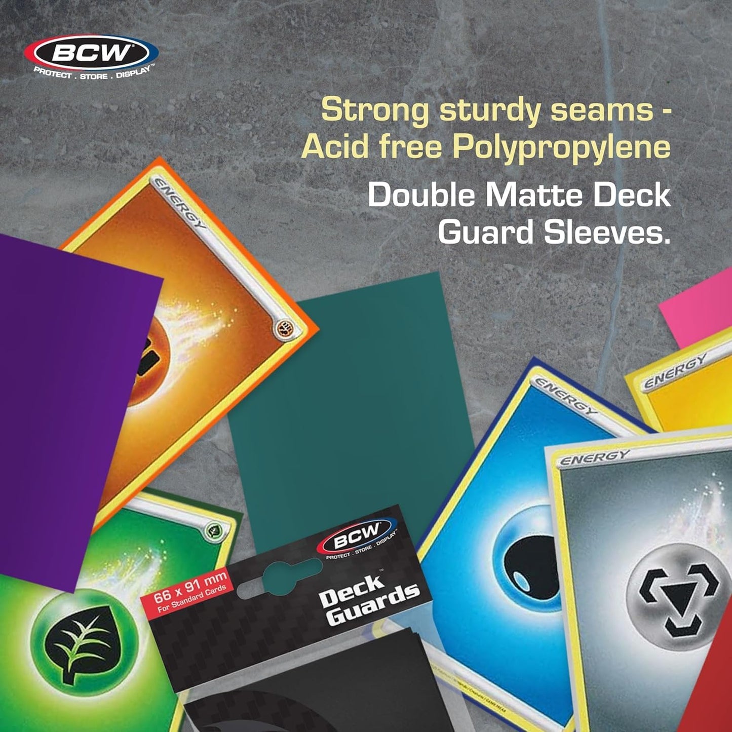 BCW Deck Guard Double Matte Card Sleeves – 500 Count (10 Packs of 50) – Acid-Free, No PVC – Fits 2.5" x 3.5" Game Cards – Archival Safe Card Protection – Brown
