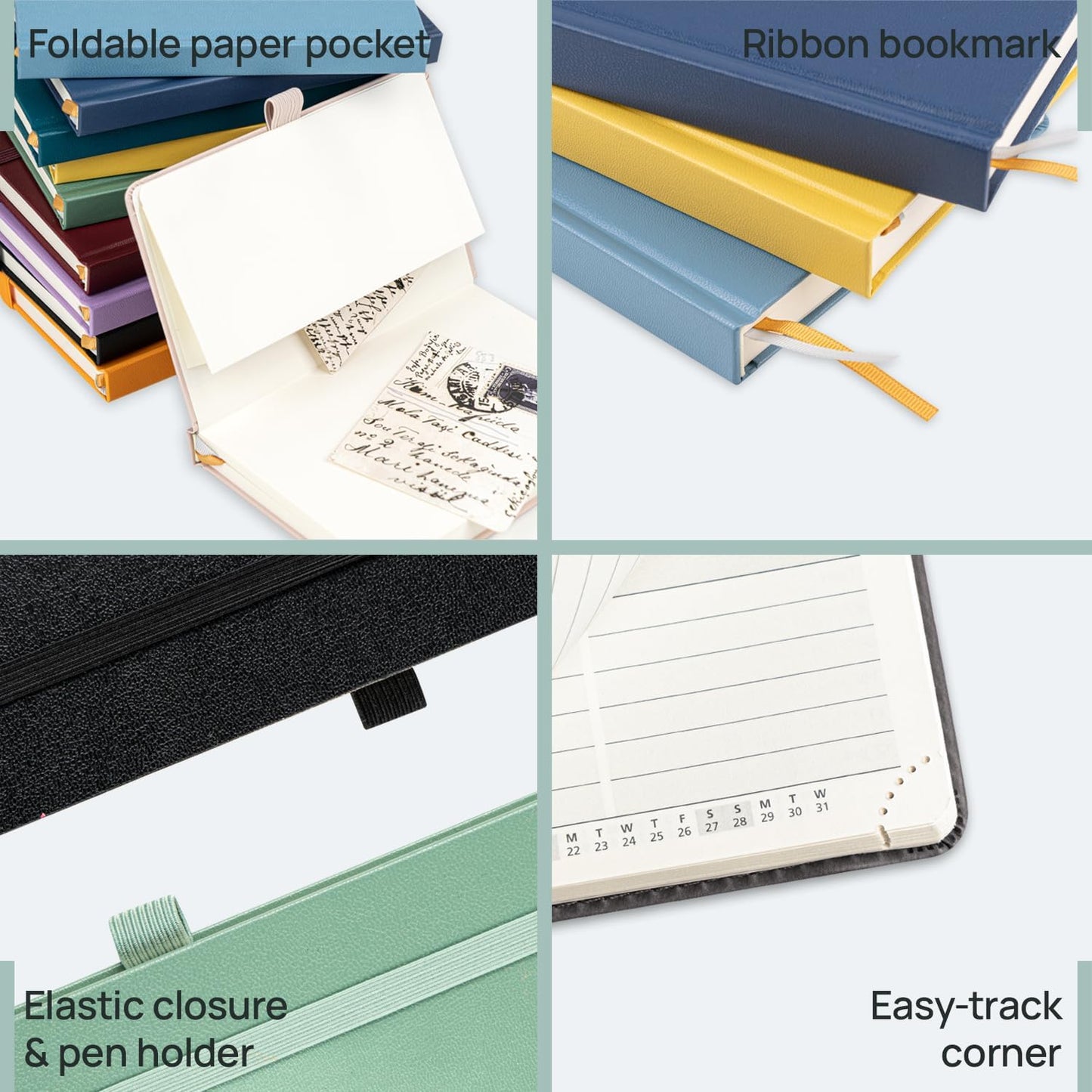 POPRUN Pocket Planner 2025-2026, (Purse Size 4''x 6.25'' Hard Cover) Academic Year Calendar Daily Weekly and Monthly (July 25-June 26) with Hourly Time Slots, 100 GSM Paper - Light Yellow