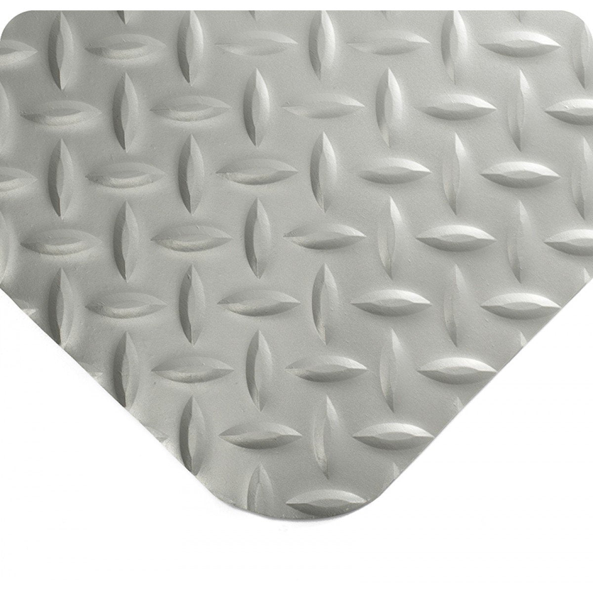 Wearwell 414.1516x3x45GY Diamond-Plate SpongeCote UltraSoft Mat, 45' Length x 3' Width x 15/16" Thick, Gray