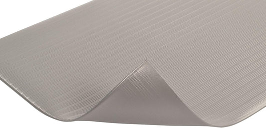 Notrax 410 Airug® 2' x 60' x 3/8" Anti Fatigue Mat, Enhanced Slip Resistance with Beveled Edges and Ribbed Surface, Ideal for Industrial and Commercial Workplaces, Gray, 410R0324GY