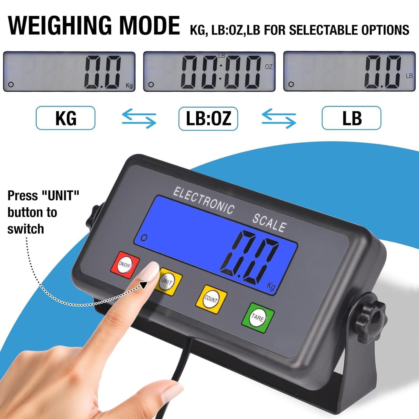 SurmountWay Large Shipping Scale, 440lb/0.35oz Digital Postal Scale with Tare/Count/Auto-Off Function, High Accurate Shipping Scale for Packages,Small Business,Luggage,Warehouse,Home (15.3"x11.8") - Lumora Desk