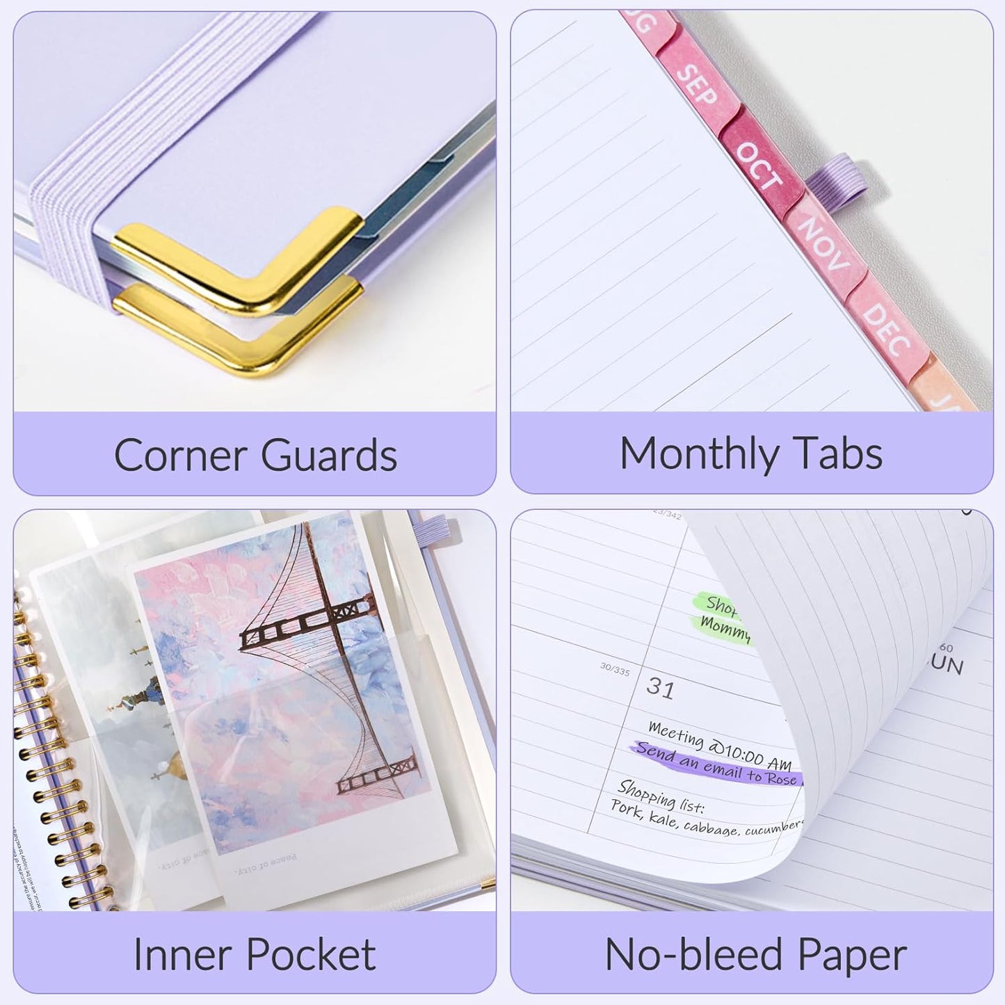 Jul 2025 -Dec 2026 Planner, Forvencer Academic Planner 2025-2026, 18 Month Daily Planner, 8.5" x 11", Weekly & Monthly Agenda Book, Hardcover Calendar Book, School Supplies for Student,Beige