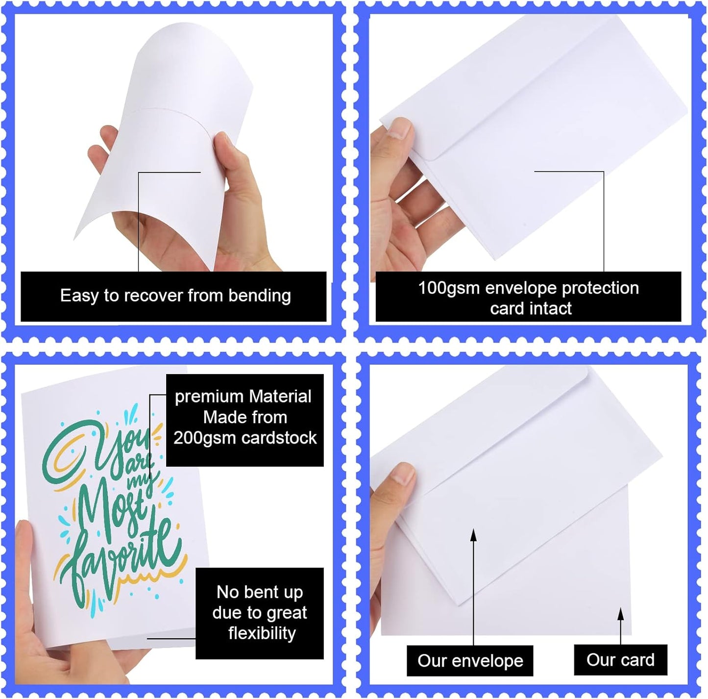 Joyberg Blank Cards and Envelopes 4x6, 30 Pack White Invitation Cardstock with 30 Pack Envelopes, Self-Seal Thank you Blank Greeting Cards and Envelopes, for All Occasions DIY, Print custom - Lumora Desk