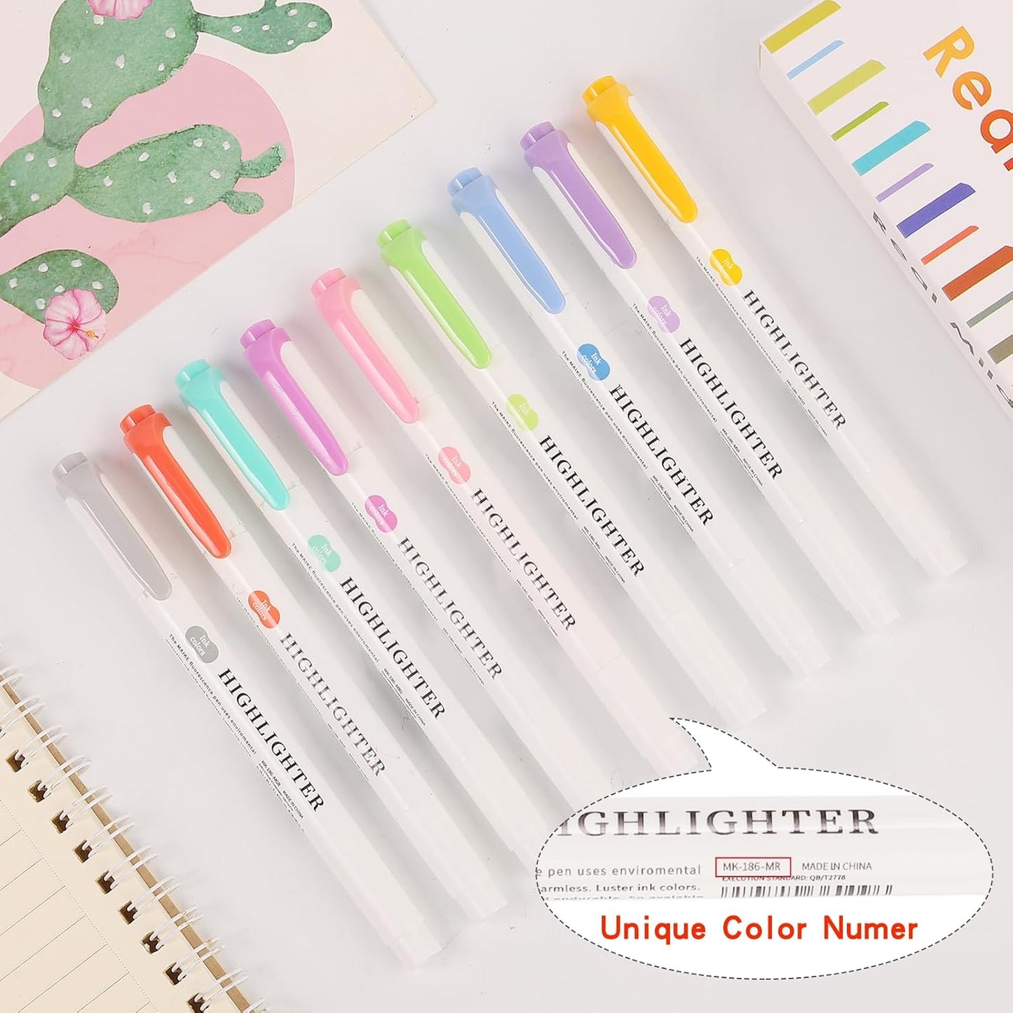 35 Pack Pastel Highlighters, Dual Tip Mild Color Highlighters Assorted Colors, No Bleed Chisel & Fine Tip Highlighter Markers for Bible Journaling, Notes Taking, School Office Supplies