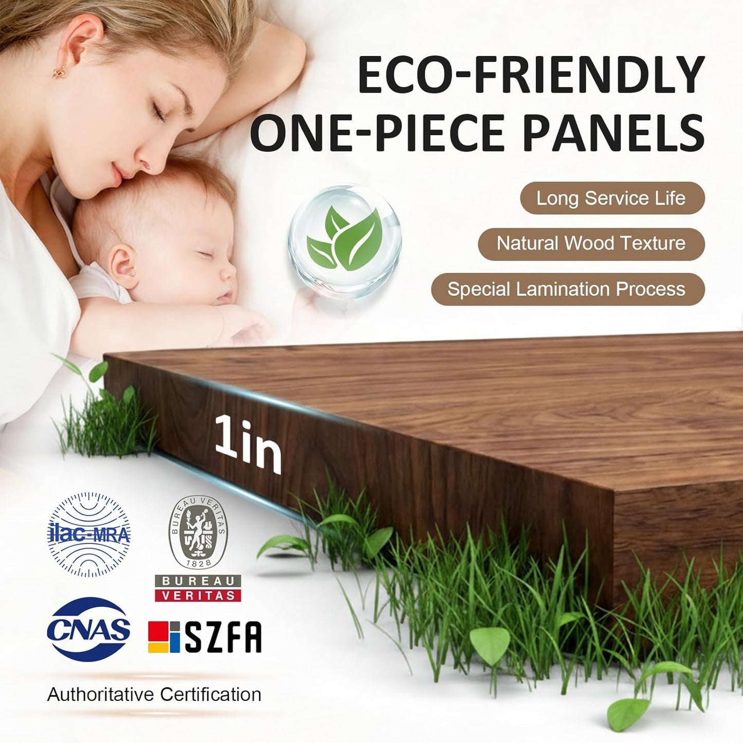 Modern Reception Desk with Drawer and File Cabinet - Front Counter Table for Office, Salon, Spa, Retail - Small Reception Desk for Small Spaces - European Oak - 47.24in
