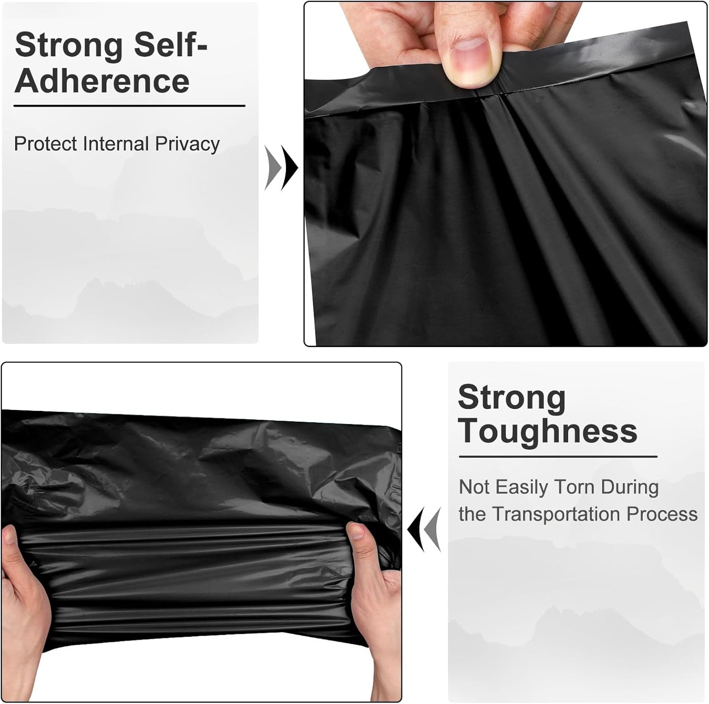 Poly Mailers 10x13 Inch 200 Pcs, Black Shipping Bags, Mailing Envelopes with Self Seal Adhesive Strip, Waterproof and Tear-Proof Poly Bags for Non-Fragile Items - Lumora Desk