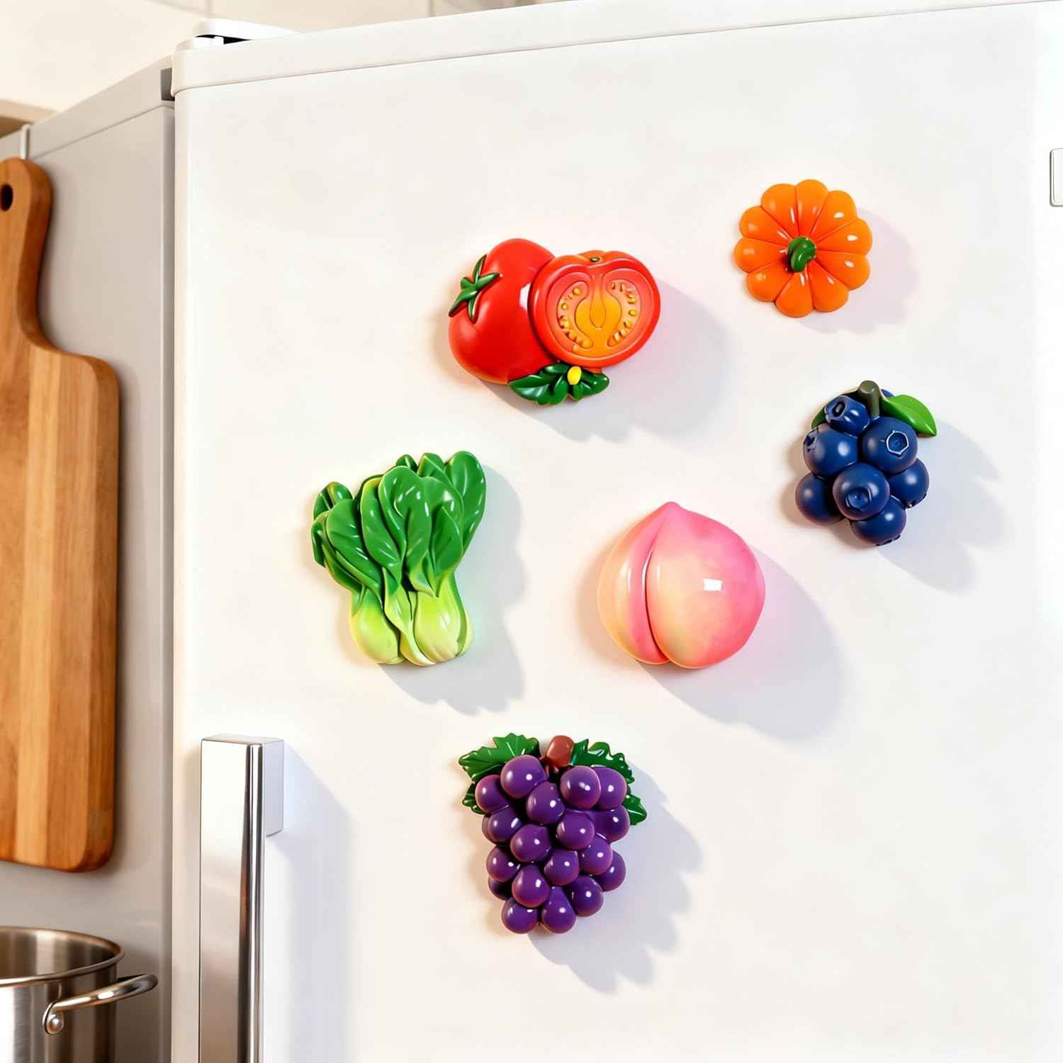 6 Pcs Cute Funny Fridge Magnets - Strong Refrigerator Magnets for Home Kitchen & Office Decor - Adorable Magnetic Decorations for for Whiteboard & Blackboard, Students, Families & Gift Lovers