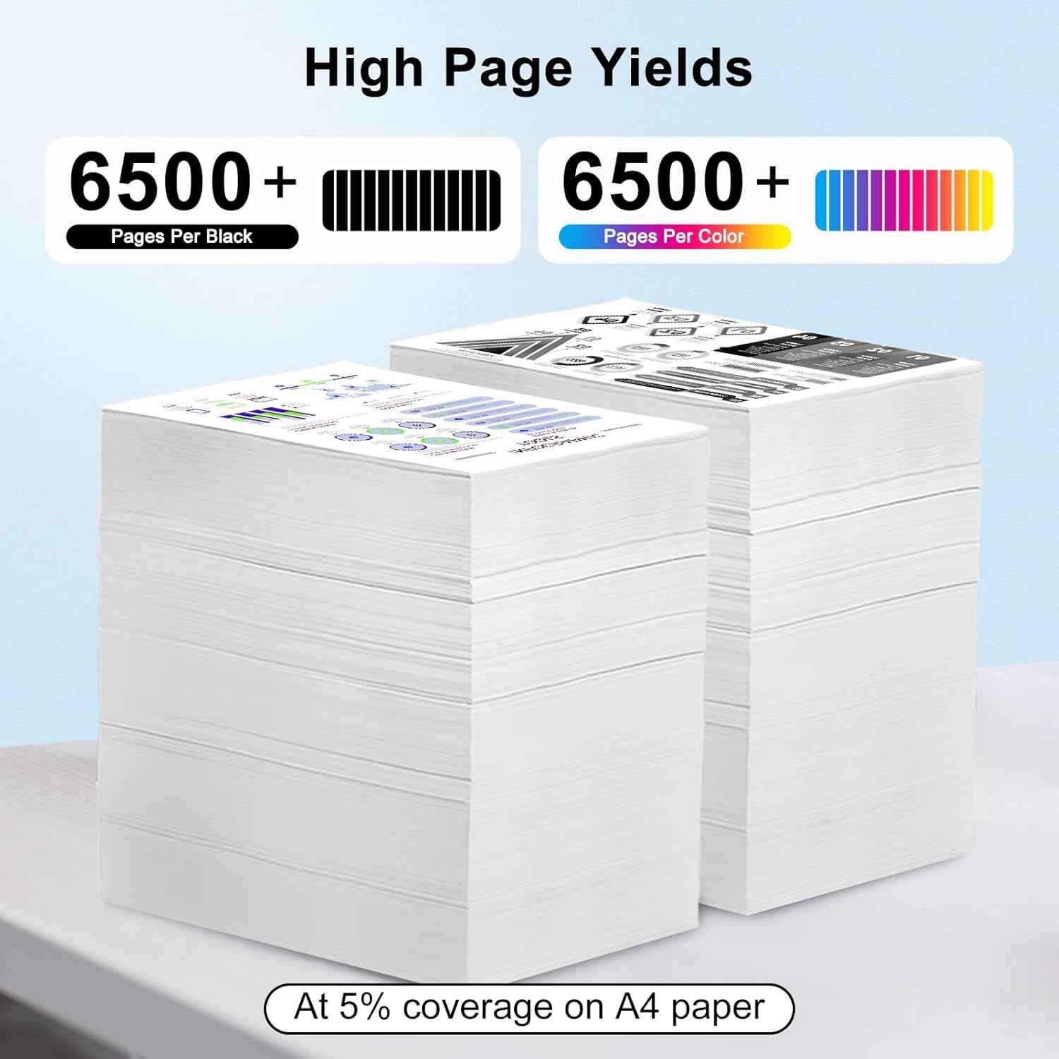 Compatible TN436 Toner Cartridge Set 6500 High Yield with Chip Replacement for Brother TN436 TN 436 TN433 TN431 Printer (4Pack,BK/C/Y/M)