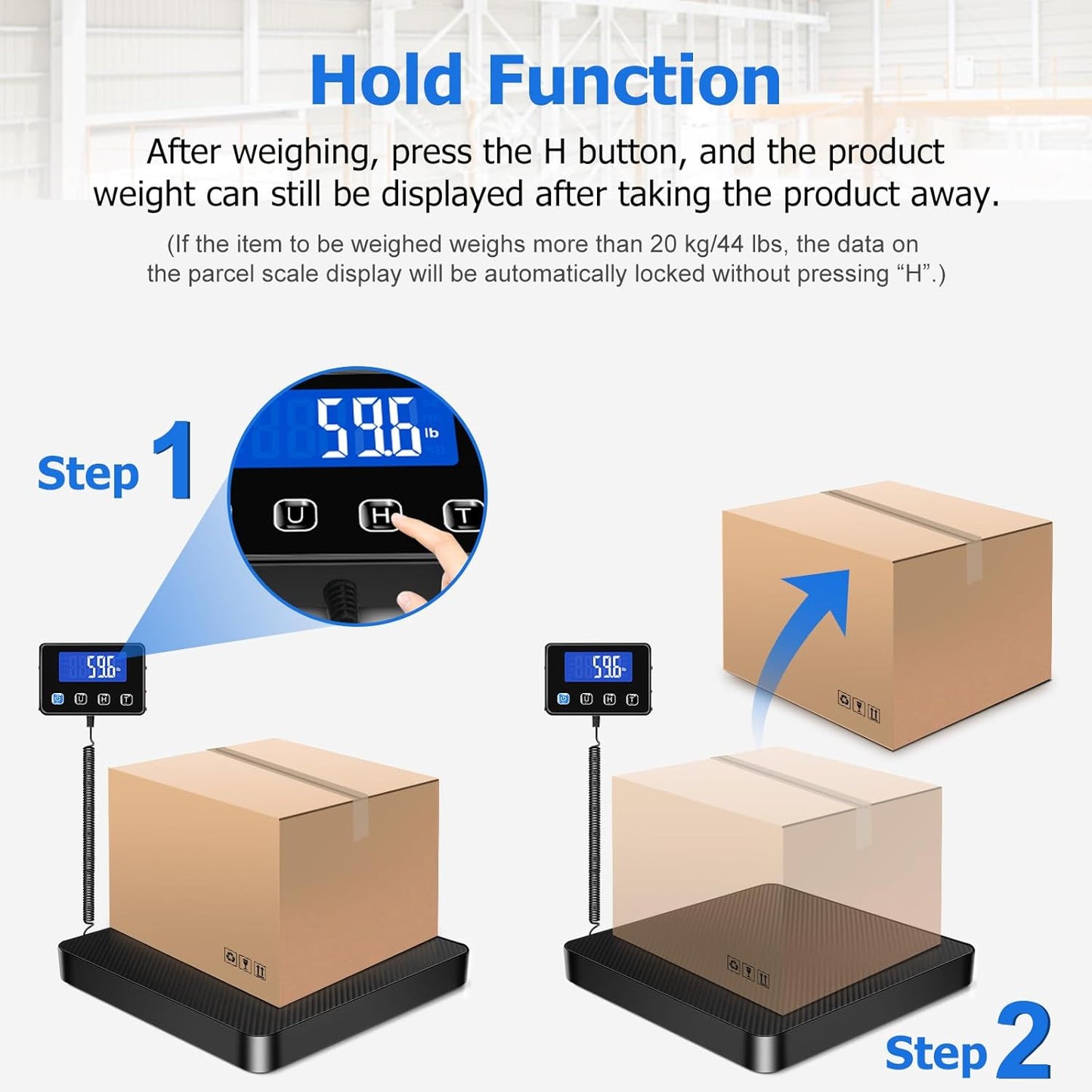 Shipping Scale, 440 lbs/0.35oz High Accurate Digital Postal Scale with Hold/Tare Function, Postage Scale for Packages, Luggage, Small Business, Home Use, Battery & Charging Cable Include - Lumora Desk