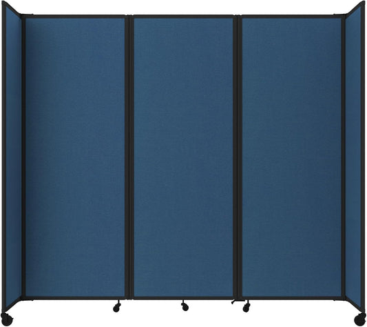 Versare Room Divider 360 Portable Wall Partition | Folding Panels | Large Freestanding Divider | Locking Wheels | Temporary Room Separator