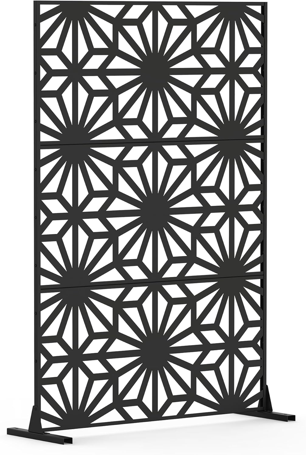 NicBex Room Divider 1 Panel Room Dividers with Flowers Pattern Design Partition Room Dividers and Metal Privacy Screens Wall Divider for Outdoor, Room Separation,48.31" W x 15.75" D x 70.75" H, Black - Lumora Desk