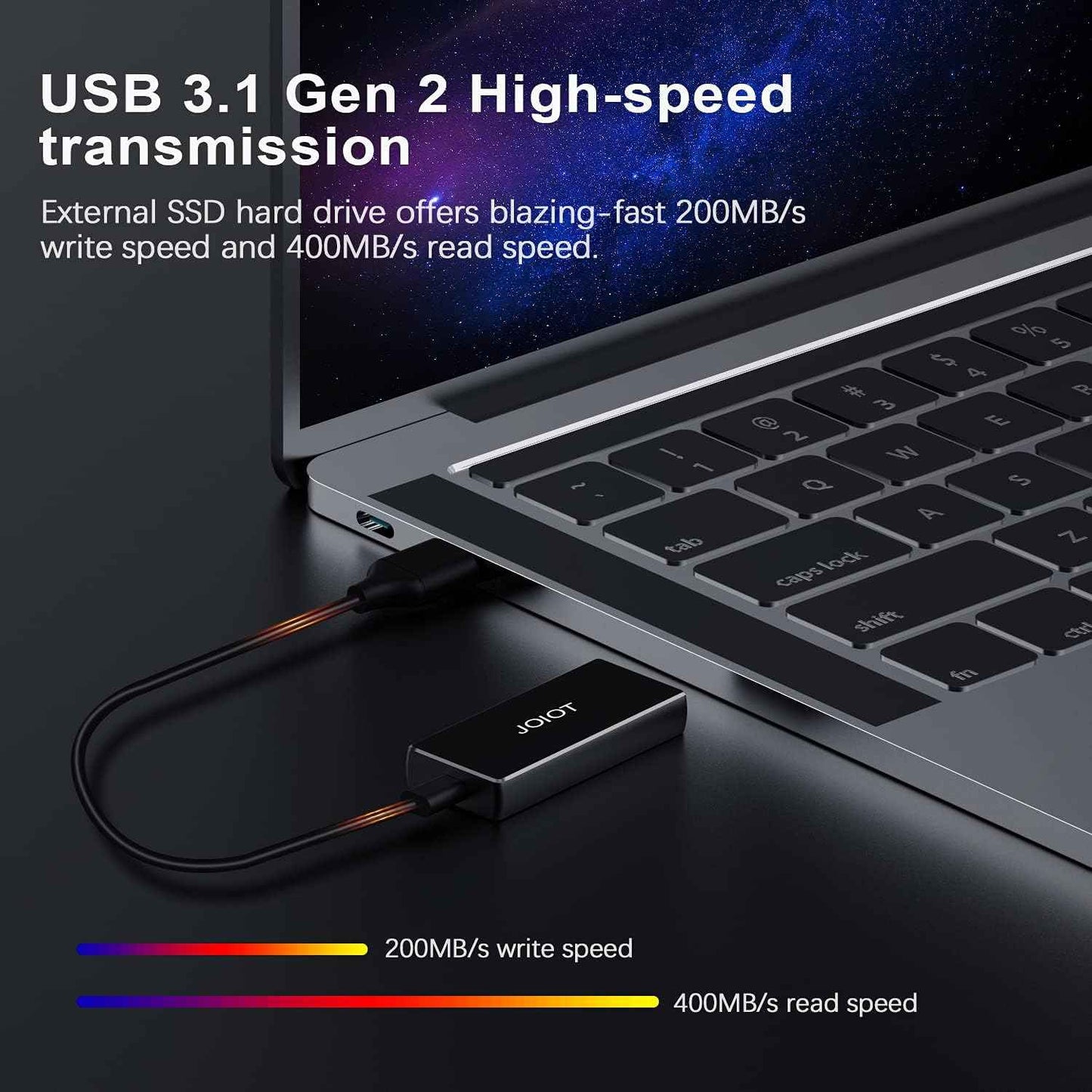 JOIOT 250GB Portable External SSD,Portable SSD USB 3.2 Type C Ultra-Light External Solid State Drive, Mini Portable Solid State Drive for Mac Windows Android Linux(250GB)