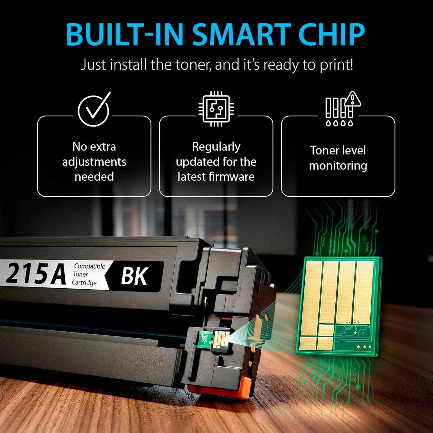 Smart Ink Compatible 215A Toner Cartridge Replacement for HP 215A 215 A with Built-in Chip (4 Pack) to use with Color LaserJet Pro MFP M183fw M182n M182nw M155a M155nw (Black Cyan Magenta Yellow)